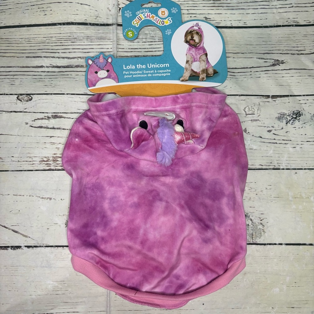 Squishmallows Pink Dog Hoodie - Lola the Unicorn